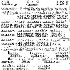 女人泪_歌谱投稿_词曲:王雪平 张艺军