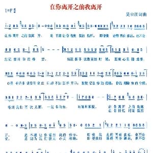 在你离开之前我离开_通俗唱法乐谱_词曲:吴云江 吴云江