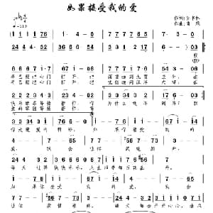 如果接受我的爱_通俗唱法乐谱_词曲:孙书林 南风