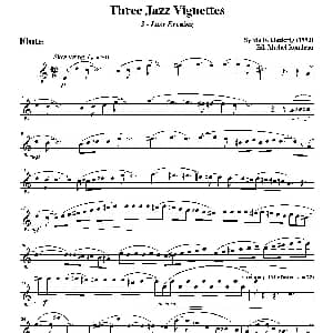 长笛曲谱 | Three jazz vignettes 第二乐章 三重奏长笛分谱