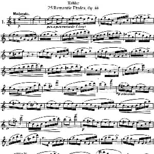 长笛曲谱 | 25首浪漫练习曲作品66号 NO.1 Kohler 柯勒