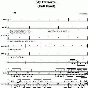 Evanescence My immortal 爵士鼓谱