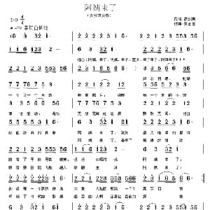 阿姨来了_通俗唱法乐谱_词曲:高剑英 贾金喜