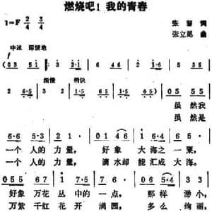 燃烧吧！我的青春_民歌简谱_词曲:张藜 张立昆