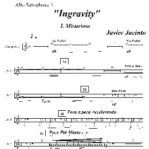 萨克斯谱 | Ingravity 第一乐章 第三中音萨克斯分谱 Javier Jacinto