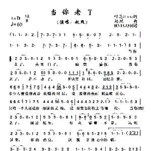 当你老了_歌谱投稿_词曲:叶芝 赵照