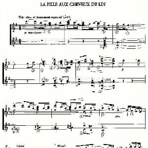 LA FILLE AUX CHEVEUX DE LIN 吉他谱
