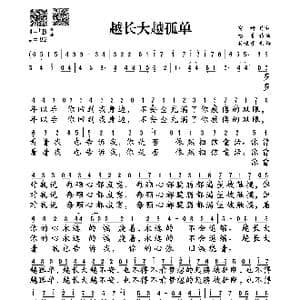 越长大越孤单_歌谱投稿_词曲:富妍 格非