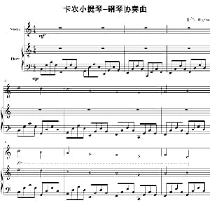 小提琴谱 | C大调卡农 小提琴 钢琴