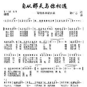 自从那天与你相遇_民歌简谱_词曲:孙广志 孙广志
