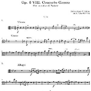 Op.6 VIII. Concerto Grosso 大协奏曲 四重奏中提琴分谱 柯瑞里