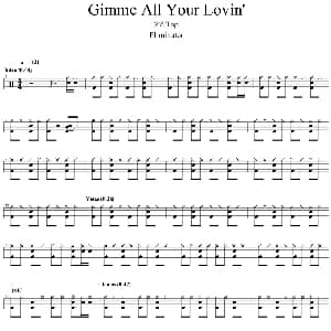 Gimme all your lovin 爵士鼓谱