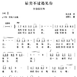 最美不过遇见你_通俗唱法乐谱_词曲:孙义勇 刘续红