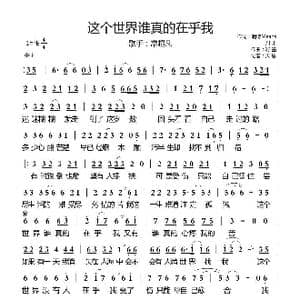 这个世界谁真的在乎我_歌曲简谱_词曲:明诗Means\卅卅 籽墨