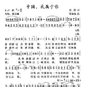 中国,我属于你_美声唱法乐谱_词曲:凯传 徐沛东