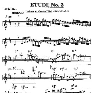 萨克斯谱 | ETUDE No.3 中音萨克斯超吹练习曲