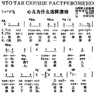 心儿为什么这样激动 前苏联 _外国歌谱_词曲:马图索夫斯基作词 卢双译配 赫列尼科夫