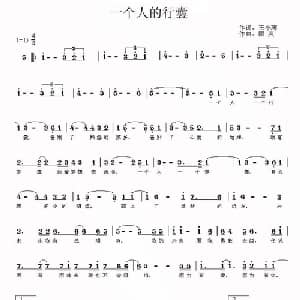 一个人的行囊_通俗唱法乐谱_词曲:王小珲 顾爽