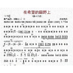 在希望的田野上_歌曲简谱_词曲: 李国林配器