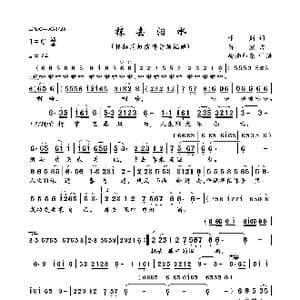 抹去泪水_歌曲简谱_词曲:卡斯 陈宏