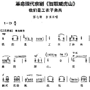 京剧谱 | 革命现代京剧 智取威虎山 主要唱段 我们是工农子弟兵 第七场 参谋长唱段