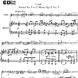 小提琴谱 | Sonata No.5 in G MinorOp.5 No.5 小提琴 钢琴伴奏