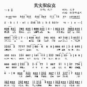 其实很寂寞_歌谱投稿_词曲:欢子 欢子