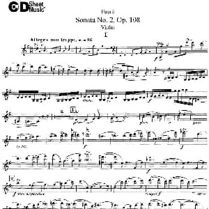 小提琴谱 | Violin Sonata No.2 Op.108