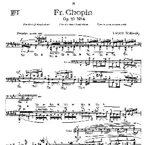 肖邦 练习曲 Fr.Chopin Op.10 No4 钢琴谱 Godowsky改编