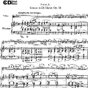 小提琴谱 | Violin Sonata in Eb Major Op.18 小提琴 钢琴伴奏