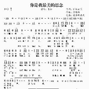 你是我最美的思念_歌谱投稿_词曲:旷谷幽兰 陈锦辉
