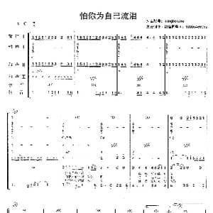 怕你为自己流泪_歌曲简谱