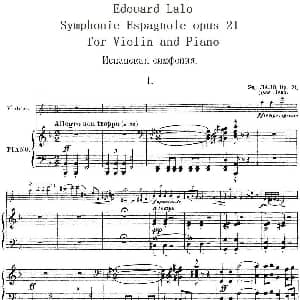 小提琴谱 | Symphonie Espagnole Op.21 No.1 西班牙交响曲 小提琴 钢琴伴奏 拉罗