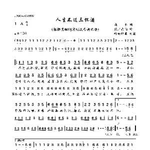 人生不过三杯酒_歌曲简谱_词曲:南乔 欧阳尚尚