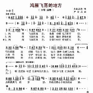 鸿雁飞落的地方_歌曲简谱_词曲:查森敖勒 尹庆全