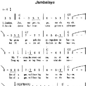 Jambalaya 美国 _外国歌谱