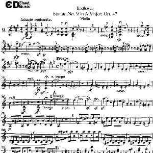 小提琴谱 | Violin Sonata No.9 in A Major Op.47