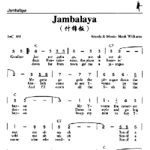 Jambalaya_外国歌谱