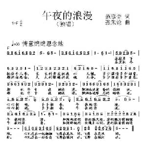 午夜的浪漫_通俗唱法乐谱_词曲:范修奎 张朱论