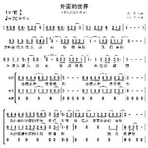 外面的世界_歌曲简谱_词曲:齐秦 齐秦