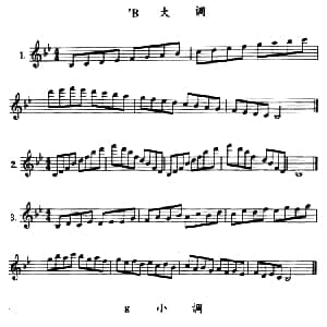 萨克斯谱 | 降B大调 g小调及3首练习曲
