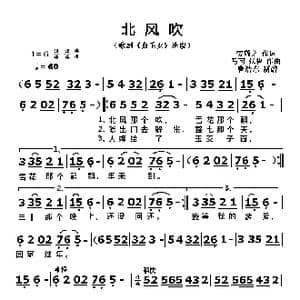 北风吹十扎红头绳_歌曲简谱_词曲:贺敬之 马可 张鲁