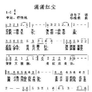 潇潇红尘_通俗唱法乐谱_词曲:许冬子 华维明