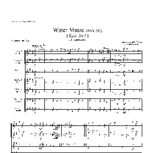 萨克斯谱 | Water Music HWV.350 No.3 萨克斯合奏总谱