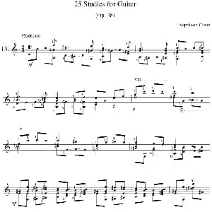 Napoleon Coste 25 Studies,Op.38 吉他谱