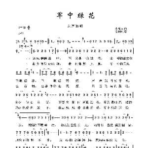 军旅歌曲100首:军中绿花_歌曲简谱_词曲:小曾 小曾