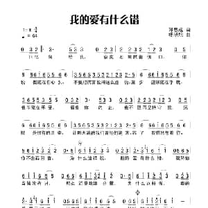 我的爱有什么错_通俗唱法乐谱_词曲:田宇 杨晓旭