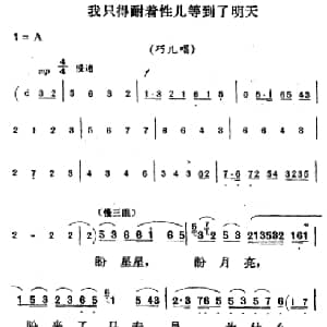 评剧谱 | 我只得耐着性儿等到了明天 刘巧儿 巧儿唱段