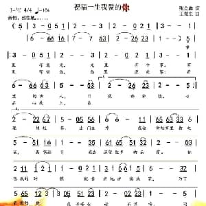 祝福一生我爱的你_通俗唱法乐谱_词曲:张立鑫 王慧生