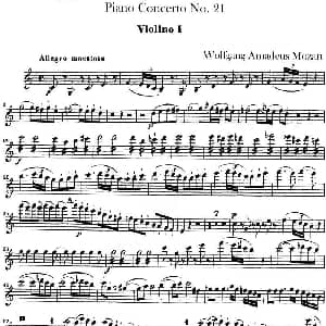 小提琴谱 | Piano Concerto No.21 第二十一号钢琴协奏曲 莫扎特